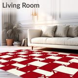 Rustic Cabin Checkerboard Mountain Retreat Accent(Red)