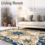 Flair with Metallic Filigree and Flowing Abstract Shapes(Blue)
