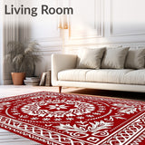 Festive Interlocking Snowflake Medallion with Nordic Starburst Motif(Red)