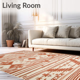 Beige Terracotta Diamond Linear Stripe Accents(Beige)