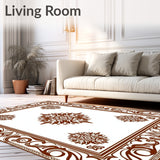 Retro Paisley Motif Design with Subtle Fade Treatment(Brown)