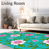 Blossoming Garden Entrance Welcome Floral Decorative Doorway (Turquoise) - ODIKA