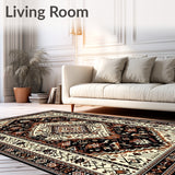 Abstract Tribal Area for Wooden Steps Beige Brown(Beige)