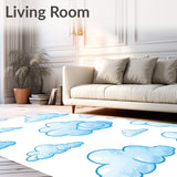 Celestial Puff Motif with Whimsical Contour Design(Blue)