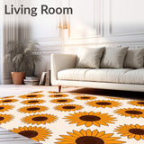 Blooming Sunflower Field Area with Vibrant Petals Design(Orange)