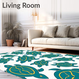 Hawaiian Sea Mosaic with Surreal Ocean Waves Design(Blue)