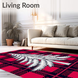 North Woods Spruce Tapestry Against Lumberjack Checkerboard(Red)