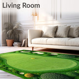 Golf Inspired Emerald Green with Gold Golf Course Design(Green)