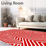 Whimsical Cane Swirls with Spiral Motifs and Festive Accents(Red)