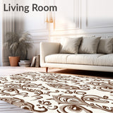 Paisley Teardrop Cascade with Swirling Vine Embellishments(Brown)