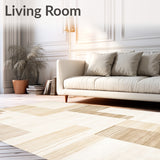 Contemporary Beige with Cashmere Effect and Abstract Design(Beige)