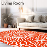 Boho Sunray Mosaic Showcasing Abstract Petal and Interlocking Details(Orange)