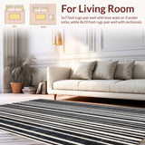 Chic Onyx and Chalk Stripe Floor(Black)