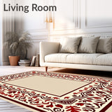 Rustic Autumn Inspired Interlocking Motif with Ornate Accents(Burgundy)