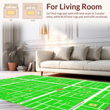 Ultra Soft Area Rug, Non Slip, Stain Resistant, Washable Area Rugs for Living Room, Bedroom, city road map playmat(Green)