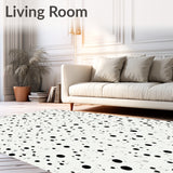 Dalmatian Inspired Shag Area Playful Dot(White)