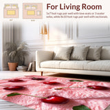 Ultra Soft Area Rug, Non Slip, Stain Resistant, Washable Area Rugs for Living Room, Bedroom, Coquette Bow Fluffy(Pink)