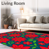 Poinsettia Bloom Accent Holiday Floral Non Slip(Red)