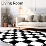 Buffalo Check Doormat with Gingham Design(Black)