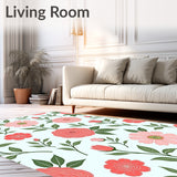 Romantic Rose Garden Motif Modern Area Plush Texture(Pink)