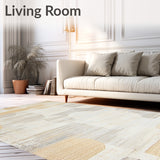 Boho Chic Modern Beige with Abstract Geometric Prints(Beige)