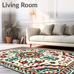 Boho Style Design Fade Proof Big Floor Covering (Beige) - ODIKA