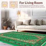 Ultra Soft Area Rug, Non Slip, Stain Resistant, Washable Area Rugs for Living Room, Bedroom, Vintage Oriental Boho(Green)