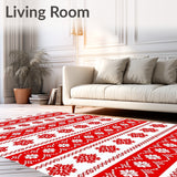 Nordic Yuletide Bands with Crisp Interlocking Snowflake Motifs(Red)