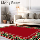 Festive Holly Wreath with Mistletoe Border Accents(Red)