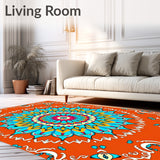 Burst Design with Intricate Symmetrical Petals and Ornate Center(Orange)