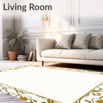 Oriental Lotus Blossom with Intricate Border Framework (White) - ODIKA