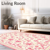 Aesthetic Pink Beige Bath Groovy Retro Swirl Mat(Beige)