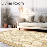 Elegant Meander Area with Beige and Brown Tones for Modern Spaces(Beige)