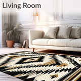 Tucson Collection Black & Beige Area With Geometric For Home(Black)