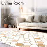 Hexagonal Honeycomb Grid Floor Covering Modern Minimalist (White)