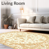 Circular Beige Area Ivory Ornamental(Beige)