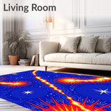 Cosmic Swirl with Interlocking Flares and Starlit Comets (Blue)