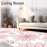 Abstract Floral with Layered Petal Shapes and Flowing Lines(Pink)