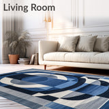 Deep Blues And Gray Modern Geometric Area With Sharp Lines(Blue)