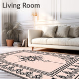 Boho Lattice Featuring Stylized Florals and Delicate Line Detailing(Pink)