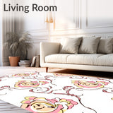 Charming Petal Dance Accent with Festive Florals(Pink)