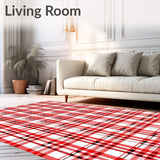 Winter Gingham Entrance with Charming Farmhouse Squares(Red)