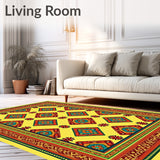 Festival Tapestry Interlocking Motif with Ornate Floral(Yellow)