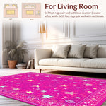 Ultra Soft Area Rug, Non Slip, Stain Resistant, Washable Area Rugs for Living Room, Bedroom, Preppy Pink Cowgirl Entryway Mat(Pink) - ODIKA