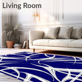 Abstract Brushstroke Artistic Modern Trendy Decorative Flooring(Blue)