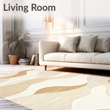 Horizon Haze Contemporary Area Featuring Wave(Beige)