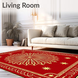 Boho Winter Geometric Burst Indoor Decorative Floor(Red)