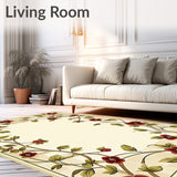 Artisan Geo Flora with Rich Burgundy Olive and Beige Accents(Beige)