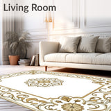 Celestial Mist Interlocking Medallion Motif with Ornate Detailing (Gold)