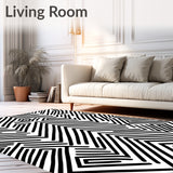 Chevron Zigzag Welcome Entry Handwoven Doormat (Black)